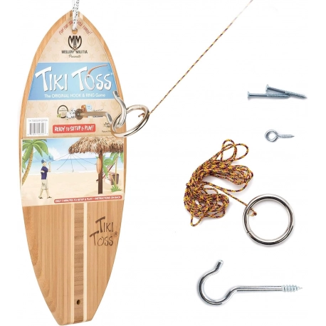 Tiki Toss Hook and Ring Game Original Surfboard Edition