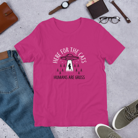 Here For The Cats Retro Inspired Unisex Tee