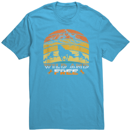 Wild & Free Horses Retro Style Unisex Tee