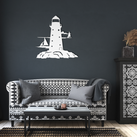 Lighthouse Die-Cut Metal Wall Art