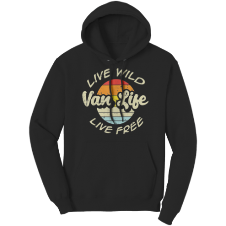 Van Life-Live Wild & Free Retro Style Hoodie