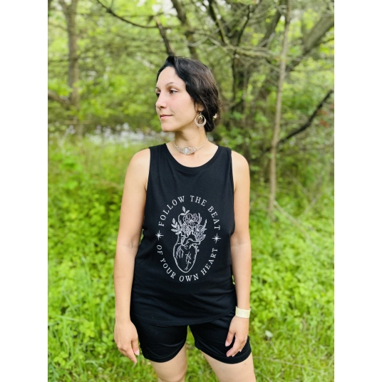 HEARTBEAT BAMBOO MUSCLE TANK - BLACK