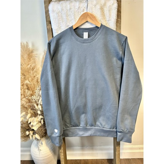 CHOOSE LOVE COTTON SWEATSHIRT - SLATE BLUE