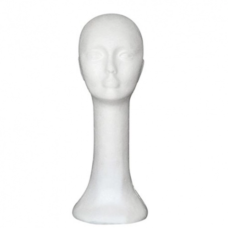 Styrofoam Mannequin Head with Long Neck