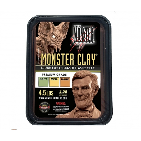 Monster Clay Premium Grade Modeling Clay - Hard - (4.5lb Tub) - NEW SIZE