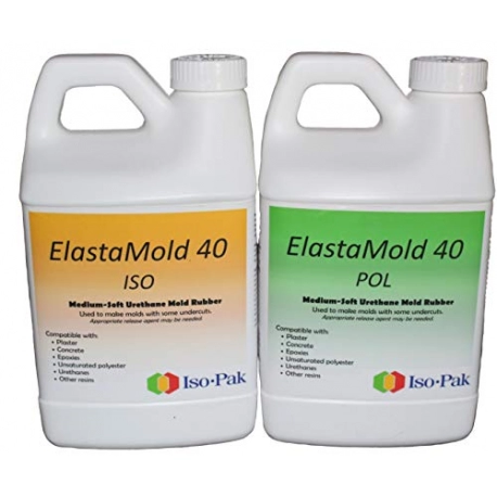 Elast-A-Mold 40- Medium-Soft Urethane Mold Rubber (1/2 Gallon KIT)
