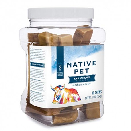 Native Pet Yak Chews for Dogs (10 Medium)