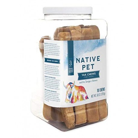 Native Pet Yak Chews for Dogs (10 XL Chews)