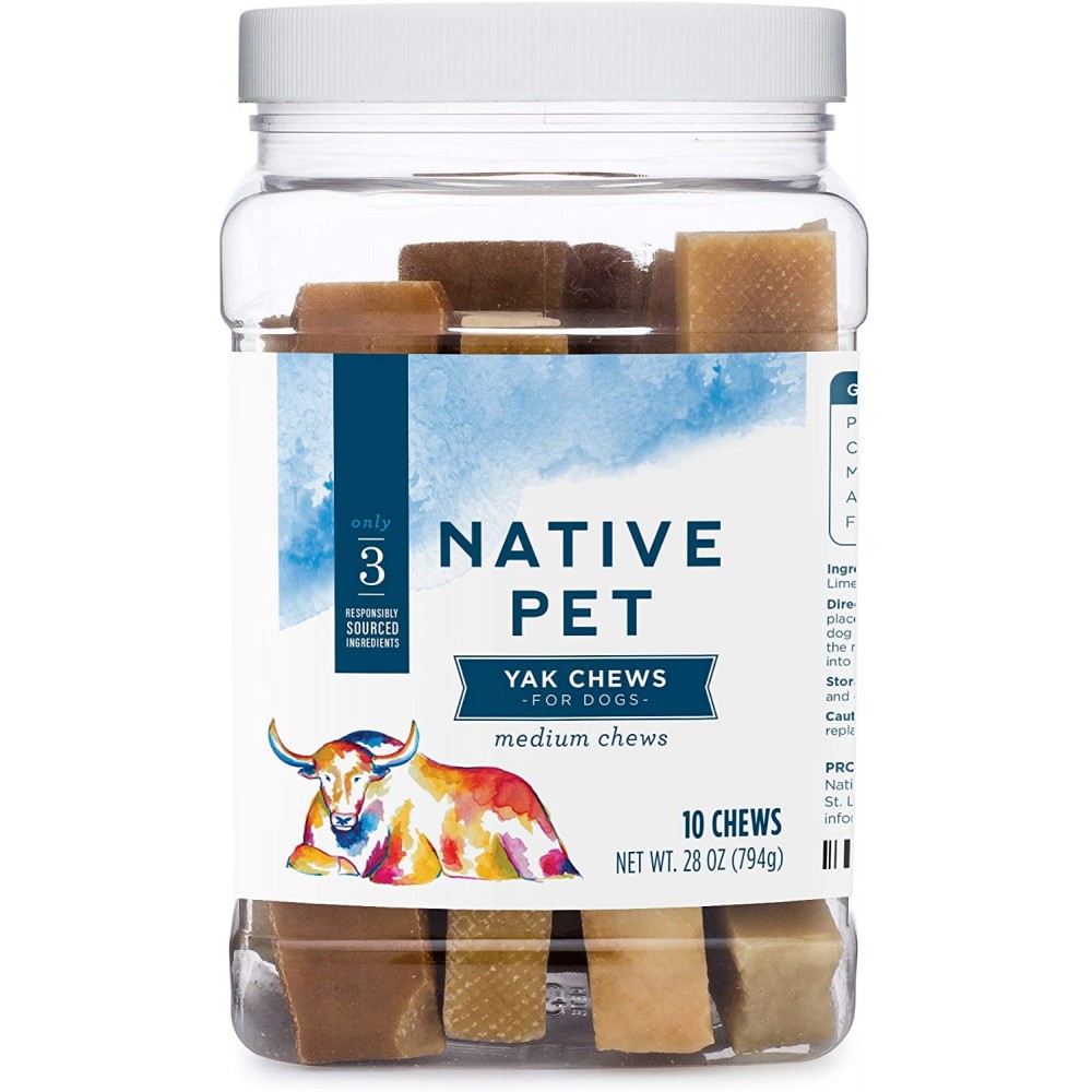 Native Pet Yak Chews for Dogs (Small, Medium, Large, and XL) Pasture