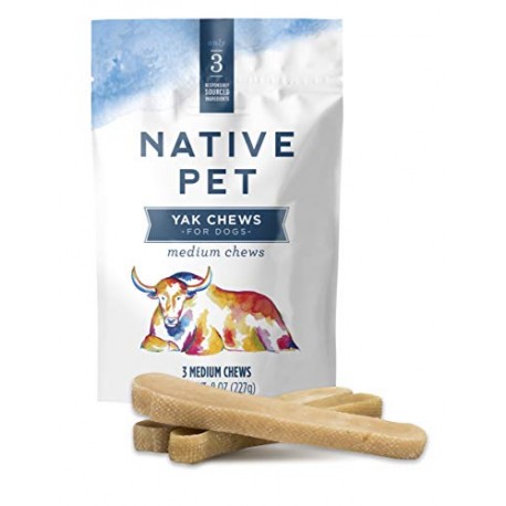 Native Pet Yak Chews for Dogs (3 Medium Chews)