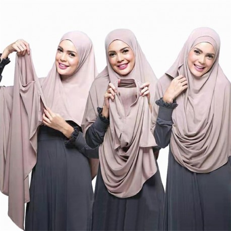 Mousseline de Soie Double Boucle Instant hijab femme musulman islamique foulard