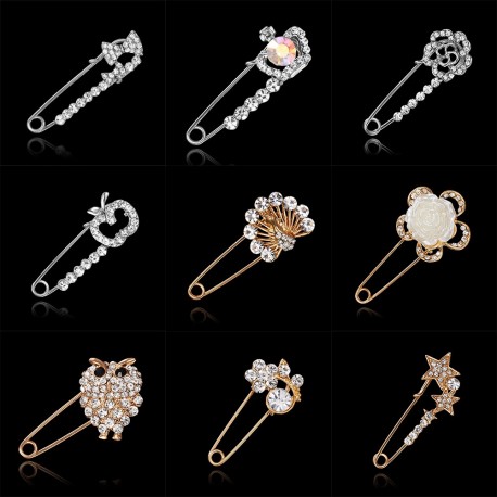 Grande broche vintage pour femme, bijouterie à la mode, épingles pour hijab