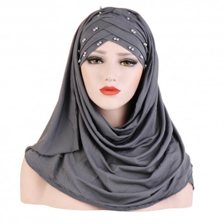 Foulard musulman en coton uni, hijab pour femmes musulmanes