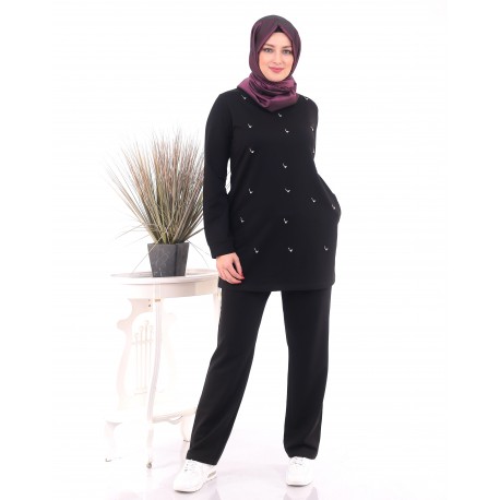 Survêtement femme musulman grande taille deux pièces .