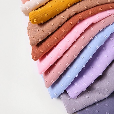 Hijab Pom Pom de luxe en mousseline de soie pour femmes musulmanes khimars