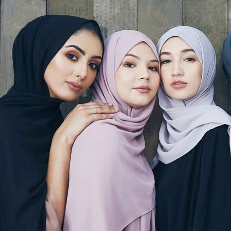 Mousseline de soie musulmane Hijab écharpe . Foulard Femme