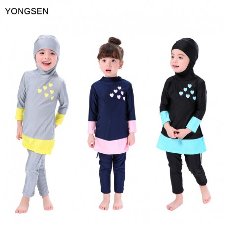 Girls Muslim Swimwears Islamic Burkinis Children Swimsuits Arab Islam.