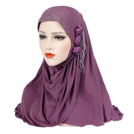Foulard Hijab musulman pour femmes, foulard en coton solide