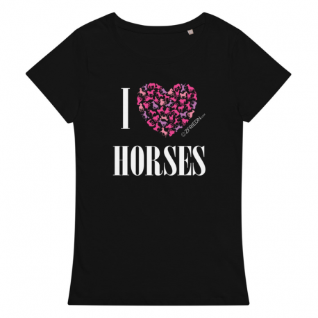 I Love Horses - DAMEN Bio T-Shirt