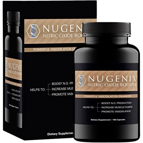 Nugenix Nitric Oxide Booster Supplement - L-Arginine, L-Citrulline, Pine Bark Extract - Vasodilator - 100 Capsules