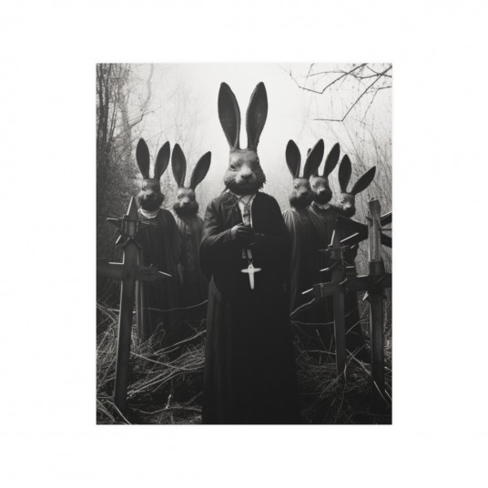 Rabbit cult priest of the Woods  Vintage photography  Art Poster Print  Dark Academia  Gothic Occult Poster  Vertical Posters