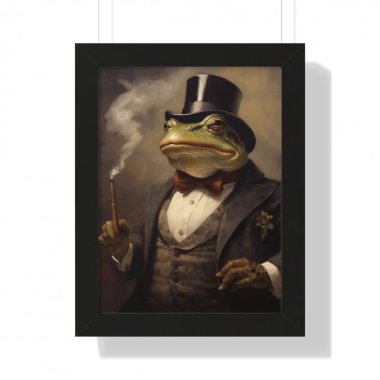 Stylish Toad Victorian Portrait - frogVictorian Portrait - Vintage Style Animal Wall Art 