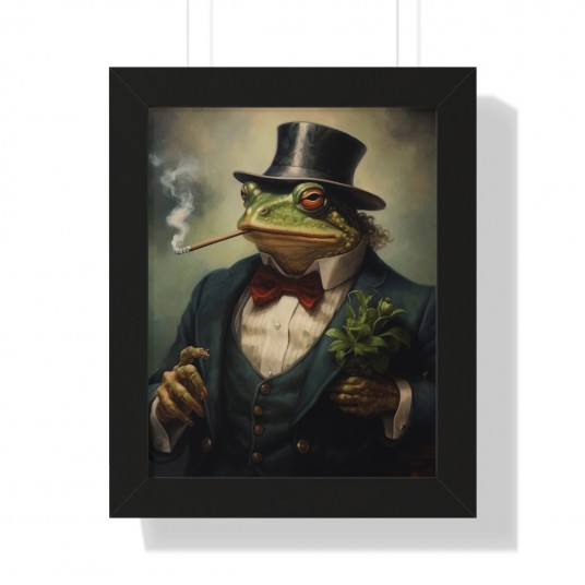 Stylish Toad Victorian Portrait - frogVictorian Portrait - Vintage Style Animal Wall Art 