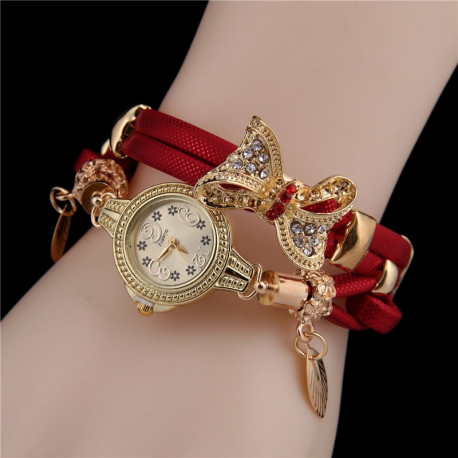 Butterfly Watch Bracelets Quartz Wrist Watch 6 Colors Available Rhinestone Elegant Designer Jewelry Gift