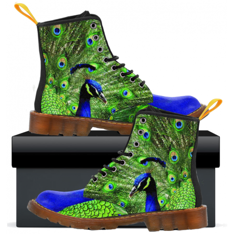 Peacock Feather - Kids Canvas Boots