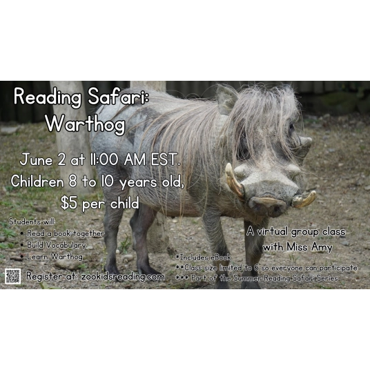 Summer Reading Safari: Warthogs, June 2, 11 AM EST.