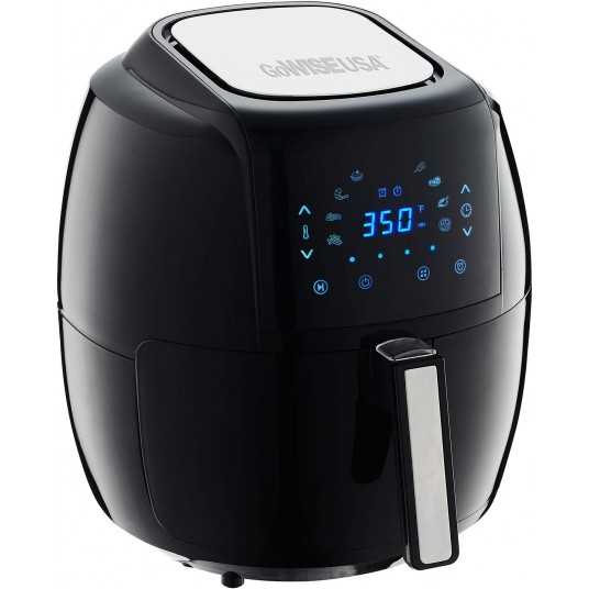 1700-Watt 5.8-QT 8-in-1 Digital Air Fryer with Recipe Book, Black