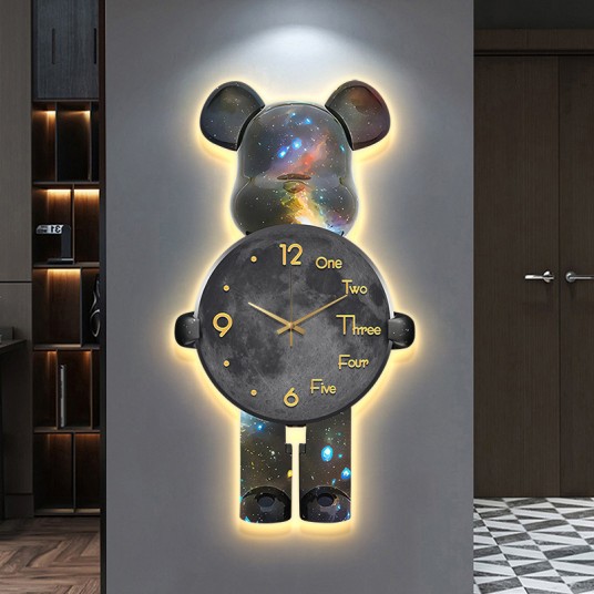 2023 Violent Bear Modern Creative Wall Clock Wall Lamp Living Room bedroom Study Home Wall Decoration LED Lighting Fixtures