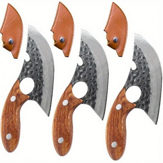 3PC Kitchen Boning Knife Hand Forged Sharp Cleaver Bone Removal Meat Knife Multifunctional Cooking Tool