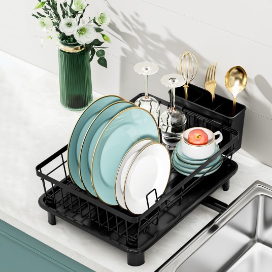 Dish Drying Rack, Dish Rack With Drainboard Dish Drainers For Kitchen Counter Sink, ,Kitchen organizers and storage.