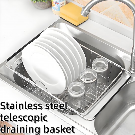 304 Steel Sink Drying Rack - Expandable Dish Organizer ✔Rustproof & Dishwasher Safe (Over-Counter Space Saver)