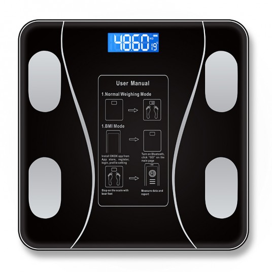 Intelligent USB Rechargeable Wireless Digital Weighing Scale English Bluetooth Fat Measurement Weighing Scale Led Display Scale