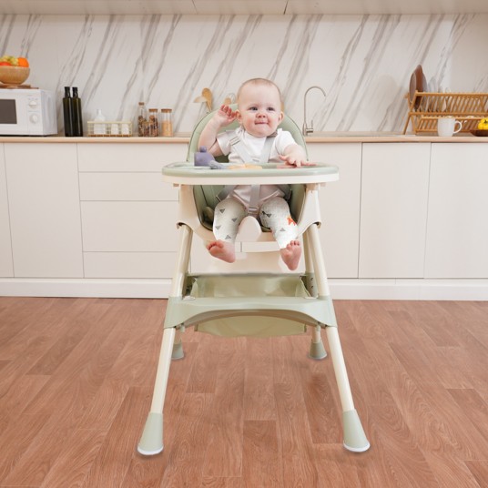 1pc Children's Dining High Chair, Foldable Dining Chair, Detachable Dining Plate, Portable Children's Chair