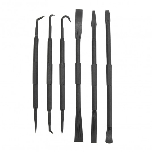 6pcs/Set Prying Bar Hook Set Double Ended ABS Plastic Black for Removing O Ring Sealing Accessories Assembly Pry Bar Pry Bar Kit
