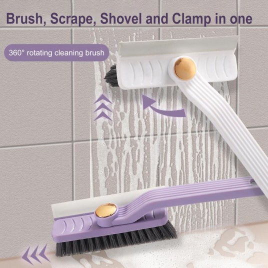 Multi-Function Rotating Crevice Cleaning Brush with Ergonomic Handle Hard Bristle 360 Degree Rotating Gap Cleaner Brush