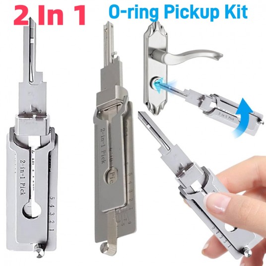SS001 Stainless Steel Key Decoder 2 In 1 Precision Hook & Pick Set Lock Decoder O-ring Pickup Kit Maintenance Repair Hand Tools